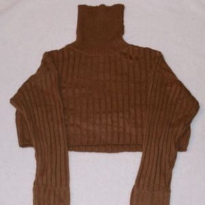 Turtleneck Cropped Sweater, Size M, Never Worn